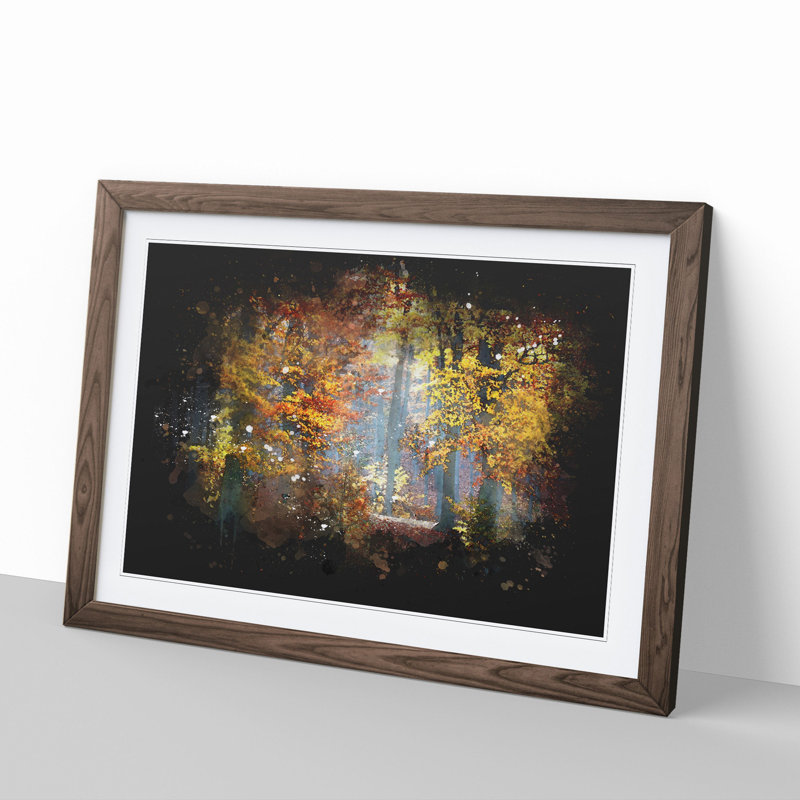 Autumn Forest Vol.3 Paint Splash - Picture Frame Graphic Art, Walnut, 48cm H x 65cm W x 2cm D