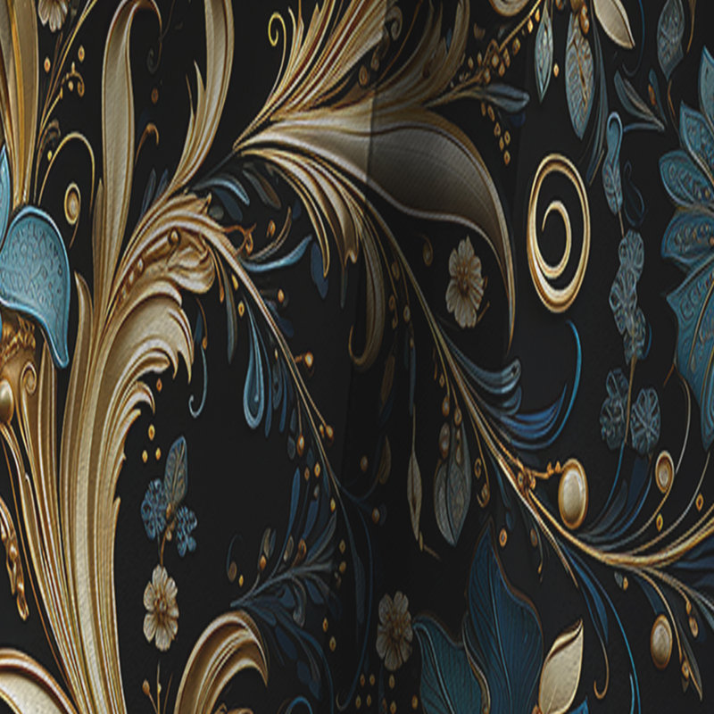Motif cachemire doré à motif cachemire III - Rideau floral occultant - 1 panneau, L 52 po x L 63 po