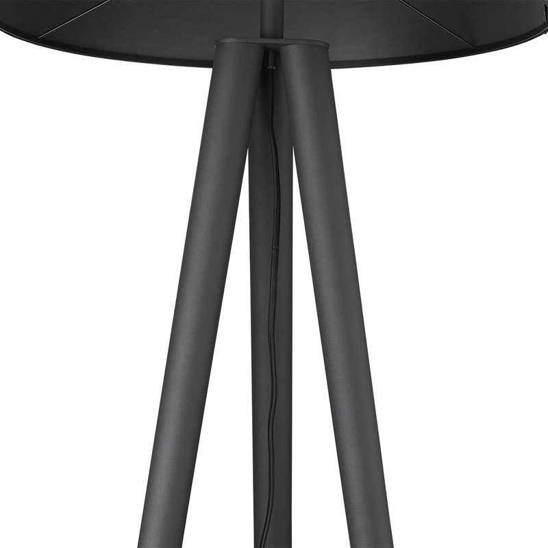 Lampe trépied 68,25 "Bivins, Noir mat