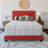 Boyd Sleep Napoli Faux Leather Fabric Upholstered Platform Bed Frame w/Adjustable Headboard, no Noise Strong Wood Slat Support, Box Spring/Foundation Required, Easy Effortless Assembly,-286816231-286816233
