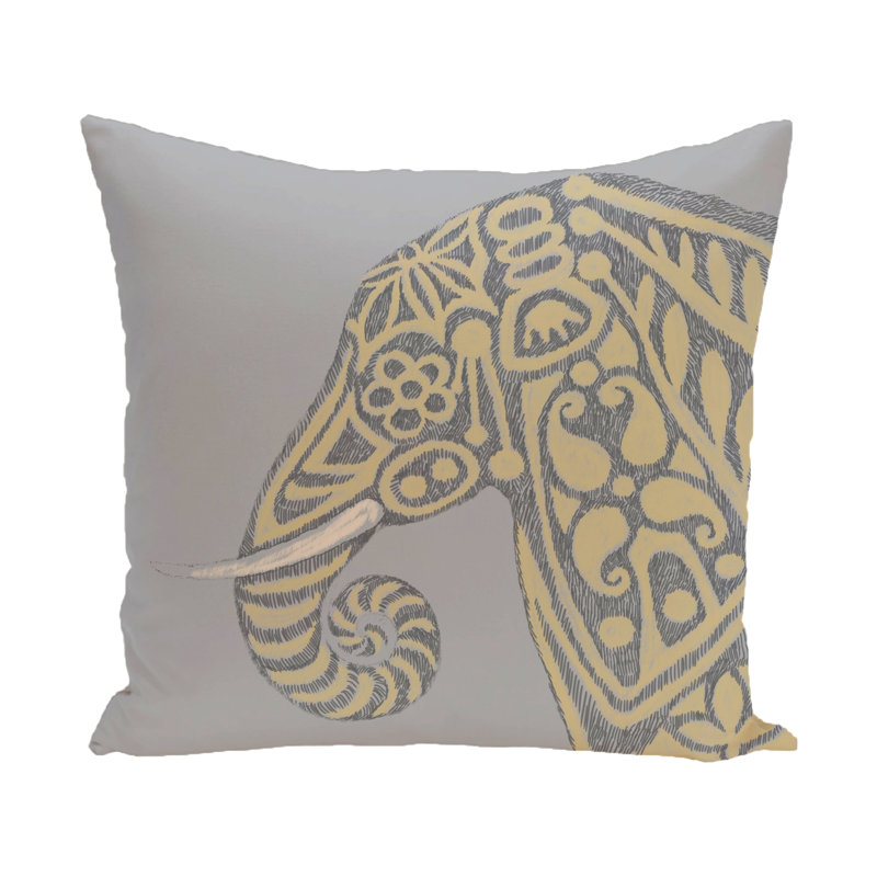 Print Square Pillow Cover & Insert, 26" H x 26" W, Gray/Gray