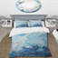 Ensemble de housse de couette bleu et blanc Modern Waves Of The Coast II - Coastal Minimalisme-101242677