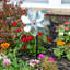 Moulin à vent, décorations de jardin anti-oiseaux, vent coloré, décoration extérieure, bricolage réfléchissant, moulin à vent, décoration de jardin, argent-1262551339