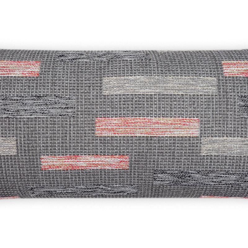 Coussin décoratif extérieur Blockweave, Corail / saumon, Rectangle H 12 po x l 24 po