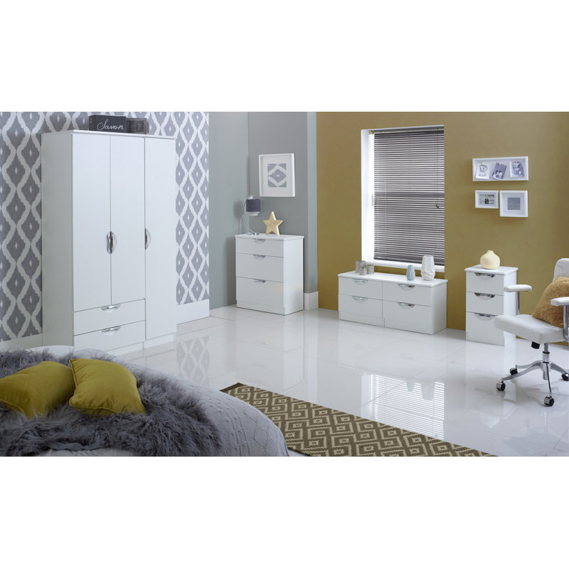Fully Assembled Ratley 4 Drawer Chest, White Gloss