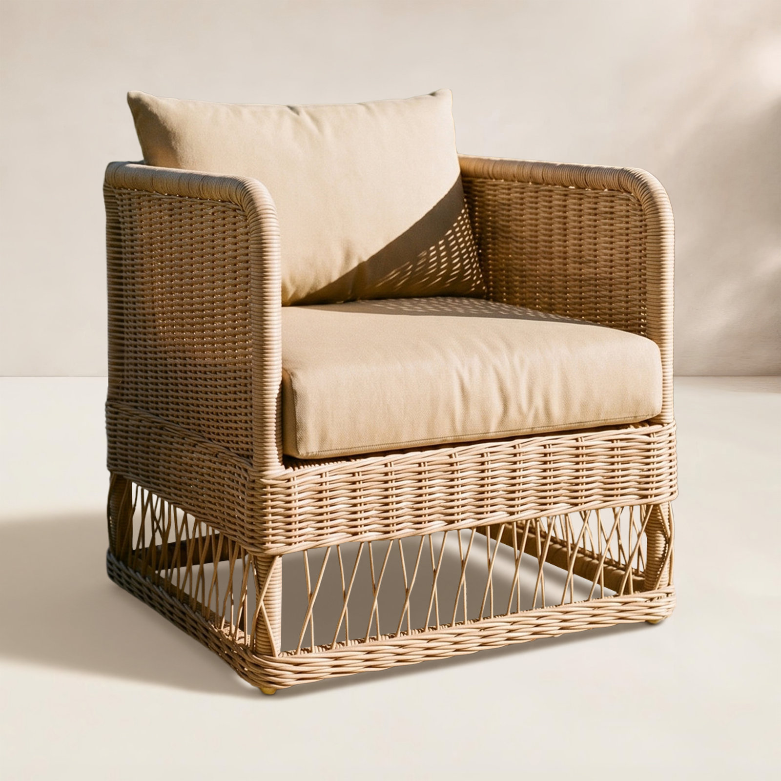 Margot Sunbrella® Patio Lounge Chair, Brown, Canvas Beige