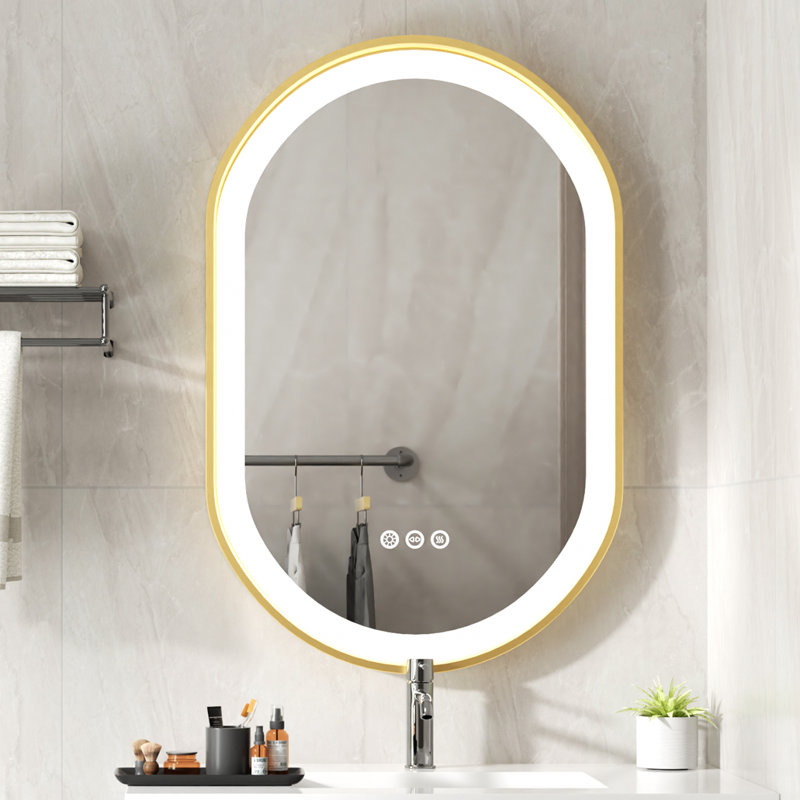 Ashlie Aluminium Oval Wall Mirror, 80cm x 50cm