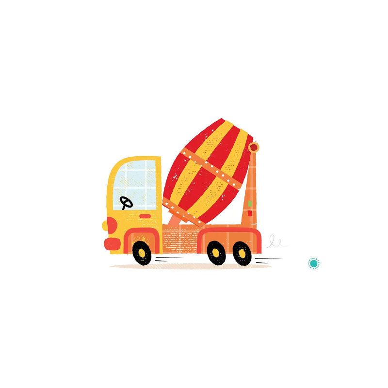 Cement Mixer - Wrapped Canvas Print, 20.32 cm H x 30.48 cm W