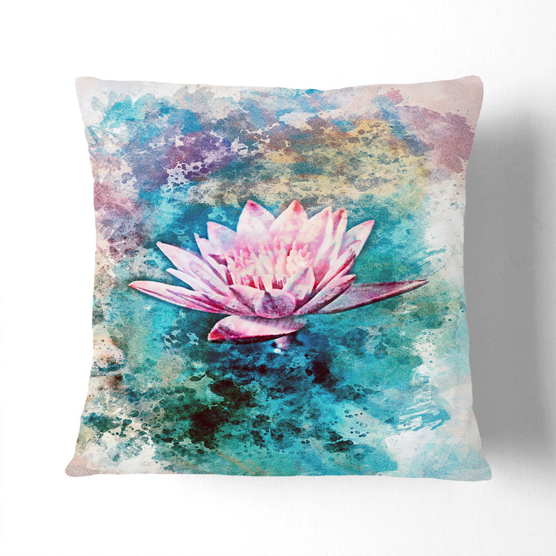 Floral Square Cushion, 40cm H x 40cm W x 15cm D