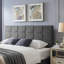 Tête de lit contemporaine très grand / très grand: point gaufré, bordures passepoilées, réglable de 48,5 à 53 pouces, accessoire de lit en tissu gris gaufré, partie intérieure, revêtement gris anthracite-1537483730