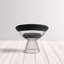 Fauteuil d'appoint en simili-cuir noir moderne Pangea Home Fern avec base en fil métallique argenté - Fauteuil contemporain pour le salon ou la salle à manger-754492071-754492070
