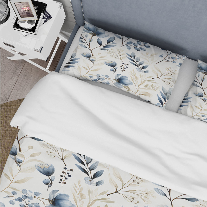 Ensemble de housse de couette Coastal Foliage I - Plants, Housse de couette pour grand lit et 2 taies décor