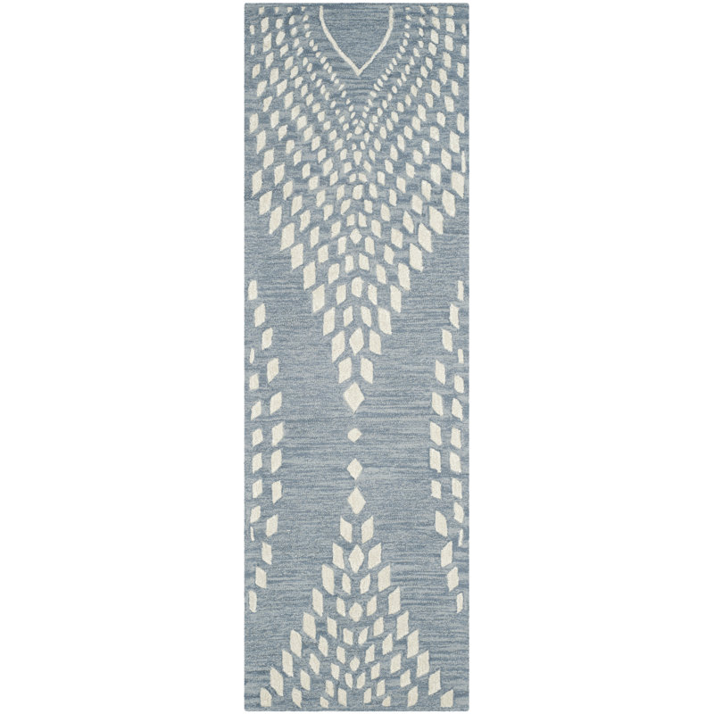 Bowers Hand Tufted Wool Geometric Rug, Runner 2'3" x 9'