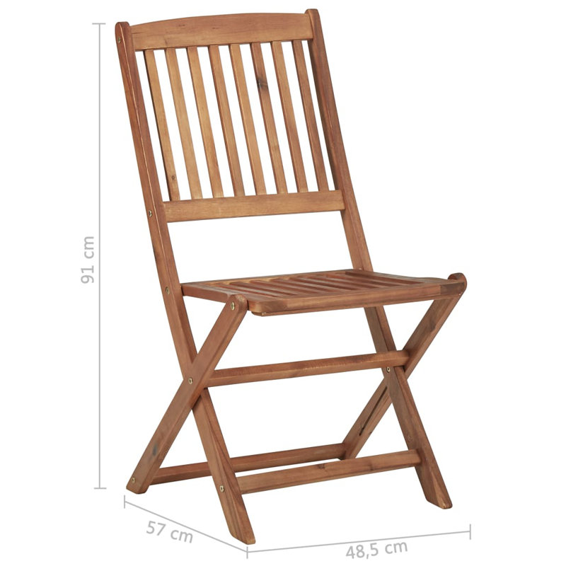 Tamalenus Folding Outdoor Chairs Solid Acacia Wood