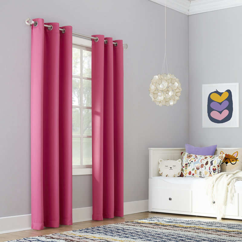 Panneau de rideau occultant avec œillets Burrier Wayfair Basics, Rose, L 40 po x L 63 po