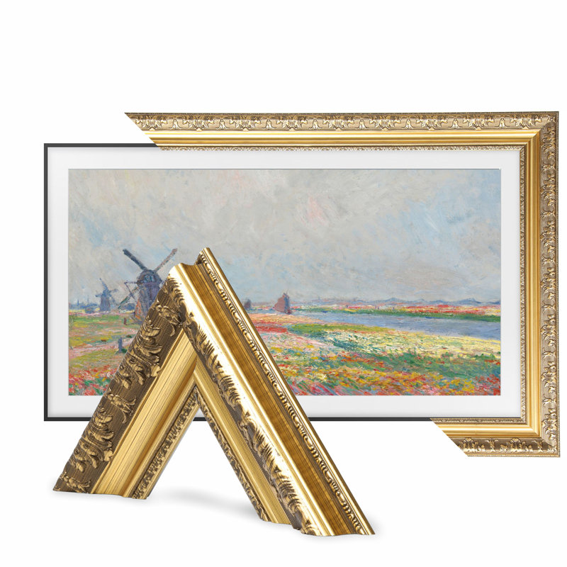 Rustic TV Frame Art for Samsung Frame TV, Rustic Gold, 65"