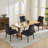 Upholstered Chenille Fabric Accent Dining Chair, Curved Solid Wood Legs, Elegant Tufted Club Dining Room Kitchen Room Arm Dining Chair, Single Pack,Black,SW1895BK-1730382960