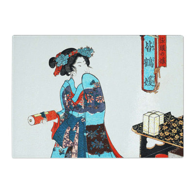 Tempered Glass Princess Minatsuru by Utagawa Toyokuni Chopping Board