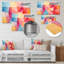 Mid-Century Pastel Color Collages IV - Art mural géométrique en métal MT137612-1484498203