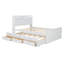 Lit en bois avec tête de lit avec prises de courant, lit extensible avec lit gigogne simple avec trois tiroirs de rangement-3405040-3405043