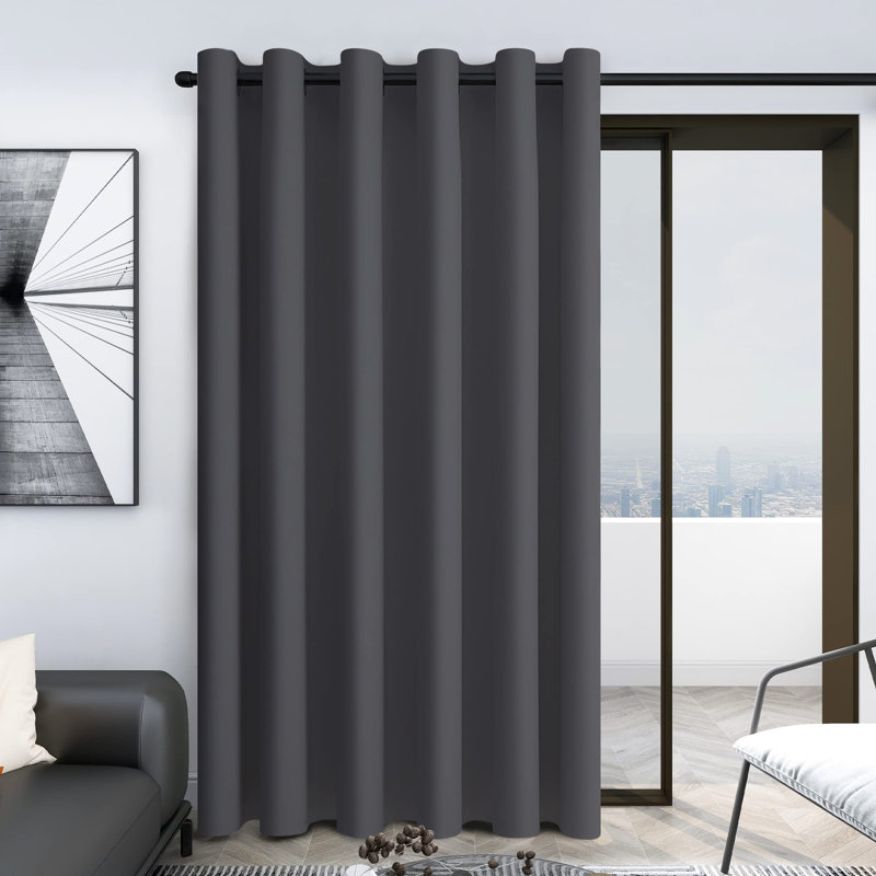 Penkridge Room Darkening Curtain Single Panel, 80" W x 84" L, Dark Gray