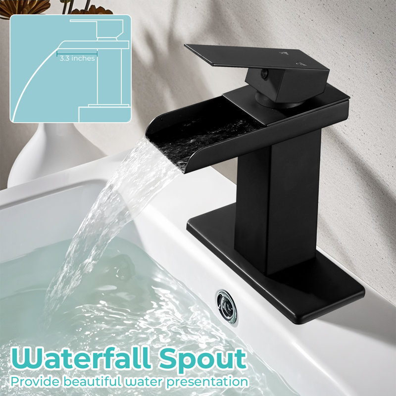 Robinet de salle de bain monocorps et monocommande, Noir mat