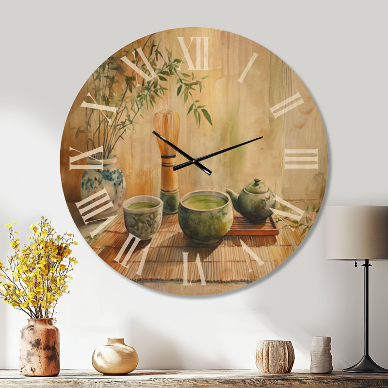 Grande horloge murale en bois Zen, Surdimensionné