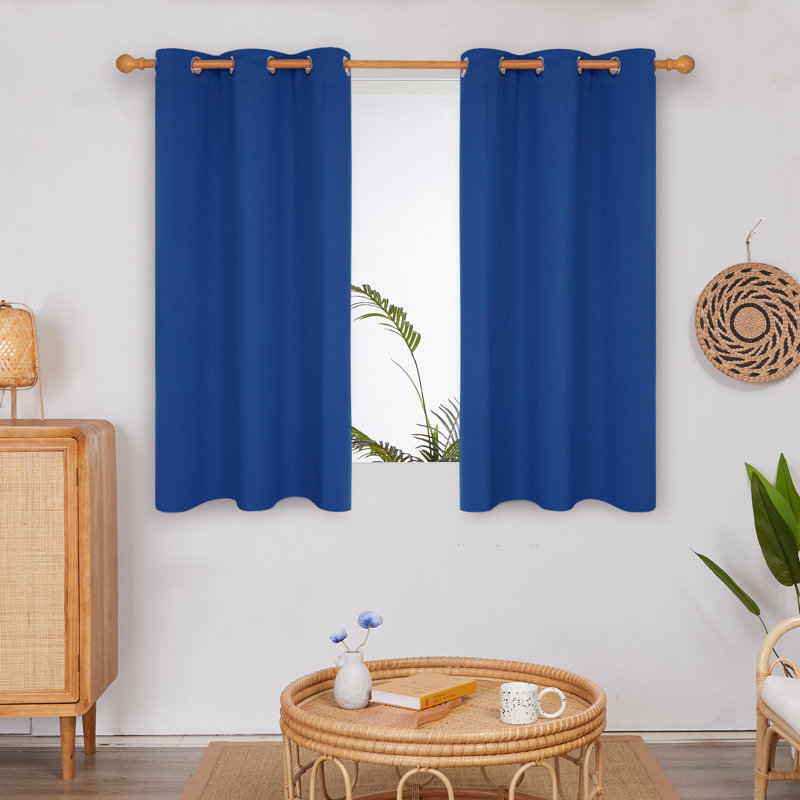 Frome Room Darkening Curtain Pair, 38" W x 63" L, Royal Blue