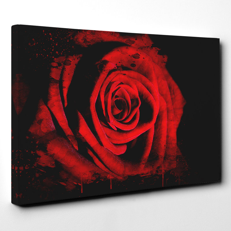 Red Rose Flower 11 - Wrapped Canvas, 40cm H x 60cm W