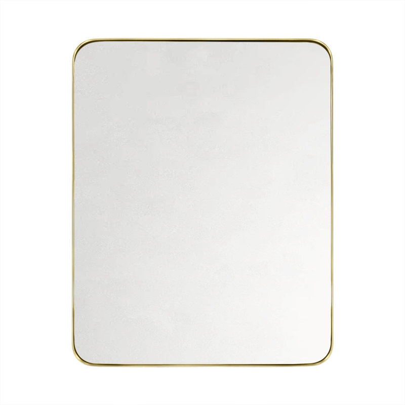 Kengston Modern & Contemporary Rectangular Bathroom Vanity Mirrors, Brushed Gold, 30" x 24"