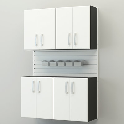 Ensemble de rangement à panneaux à lattes, armoire et bacs 10 pièces Flow Wall