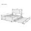 Grand lit plateforme tapissier en velours avec lit gigogne simple TG-130842972