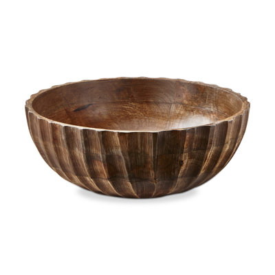 Fluted Wood Bowl Large