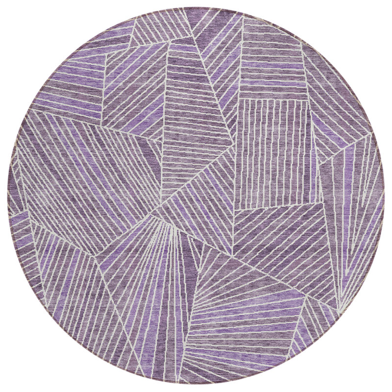 Colier Abstract Indoor / Outdoor Rug, Round 8'