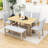 6-Piece Extendable Dining Table Set with Removable Leaf and Upholstered Dining Chair and Bench-96010408-96010407-96010409