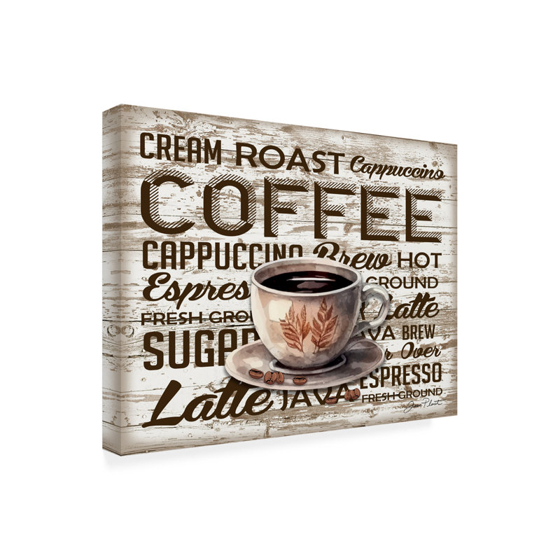 Art sur toile Arreanna Jean Plout Shiplap Coffee 1, H 18 po x l 24 po x P 2 po