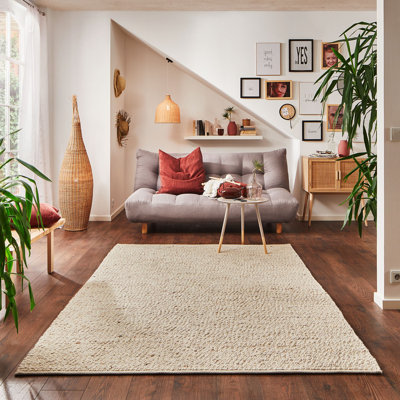 Areena Solid Colour Hand Woven Flatweave Area Rug