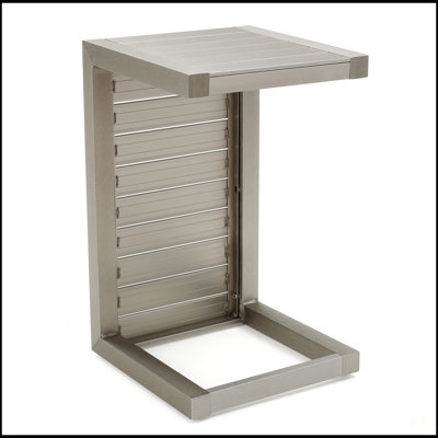 C-Shaped Outdoor Side Table With Durable Aluminum Frame And Versatile Design For Maximum Convenience And Style