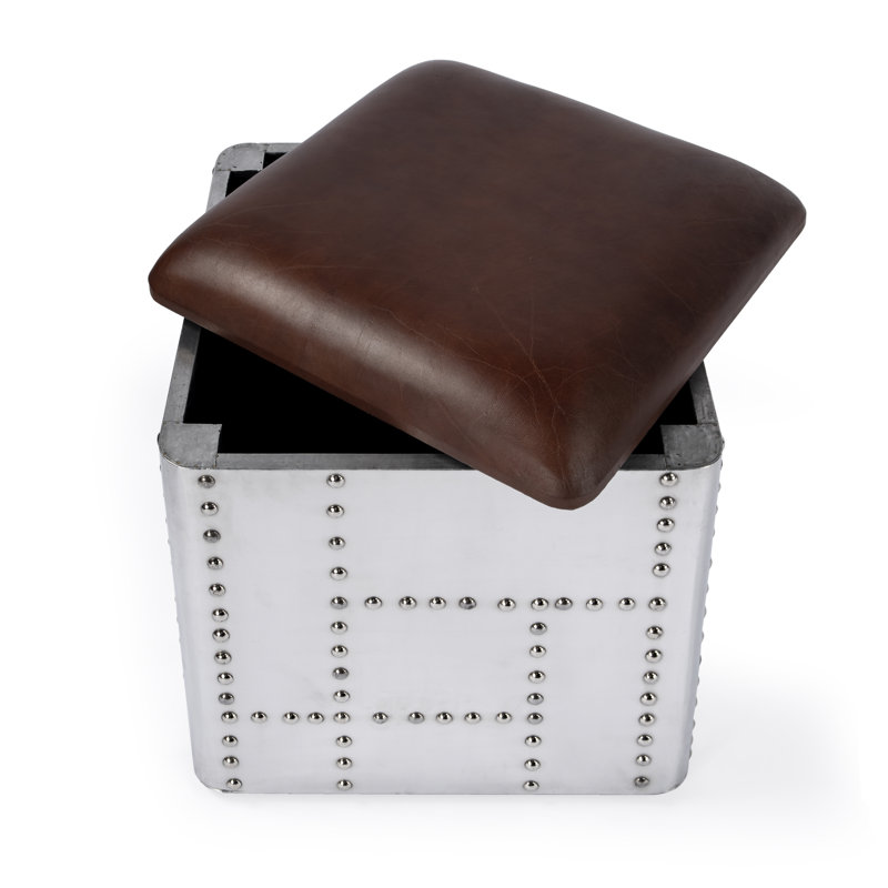 Midway Aviator Leather Ottoman