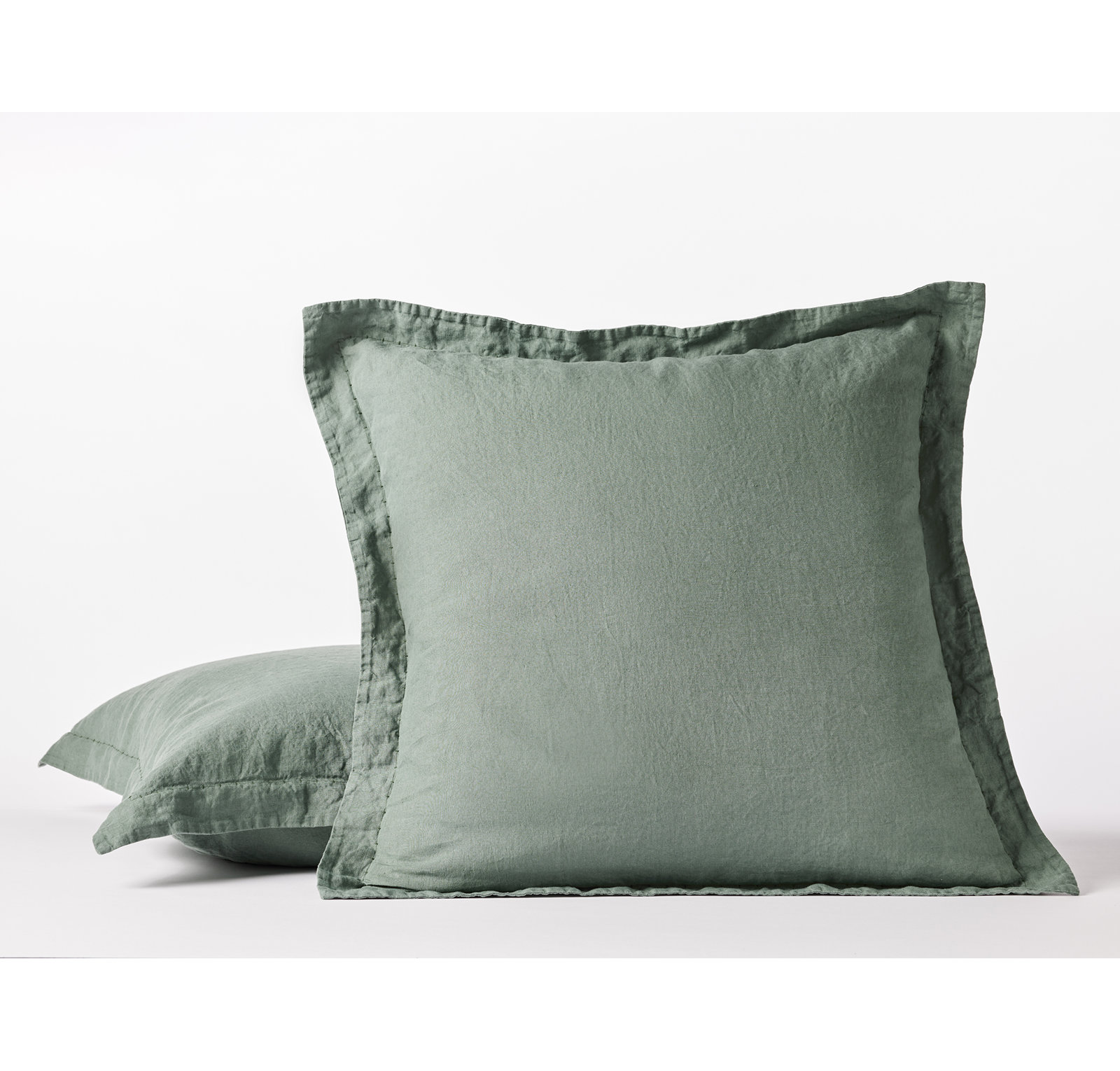 Organic Relaxed Linen Shams, Euro, Juniper