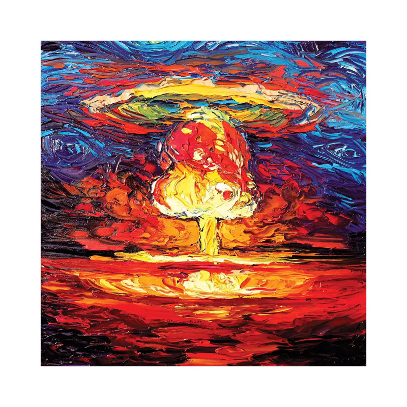 Reproduction d’art, « Van Gogh never saw Bikini Atoll » par aja Trèves, H 37 po x l 37 po x P 1,5 po, Toile tendue