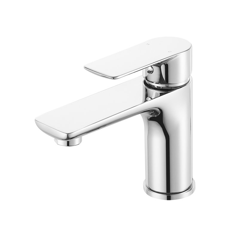 Robinet de lavabo chromé à poignée simple - Robinet de lavabo de salle de bain en laiton, chaud et froid