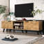 Jaxenor Modern TV Cabinet with Storage Space, TV Stand Unit with 2 Doors and 2 Open Shelves, TV Table for Living Room, 160.5*35.5*45 cm, Wood