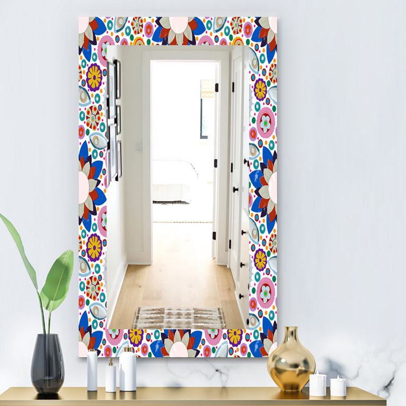 Miroir mural 19 bohémien et éclectique fleur, H 39,4 po x l 29,5 po