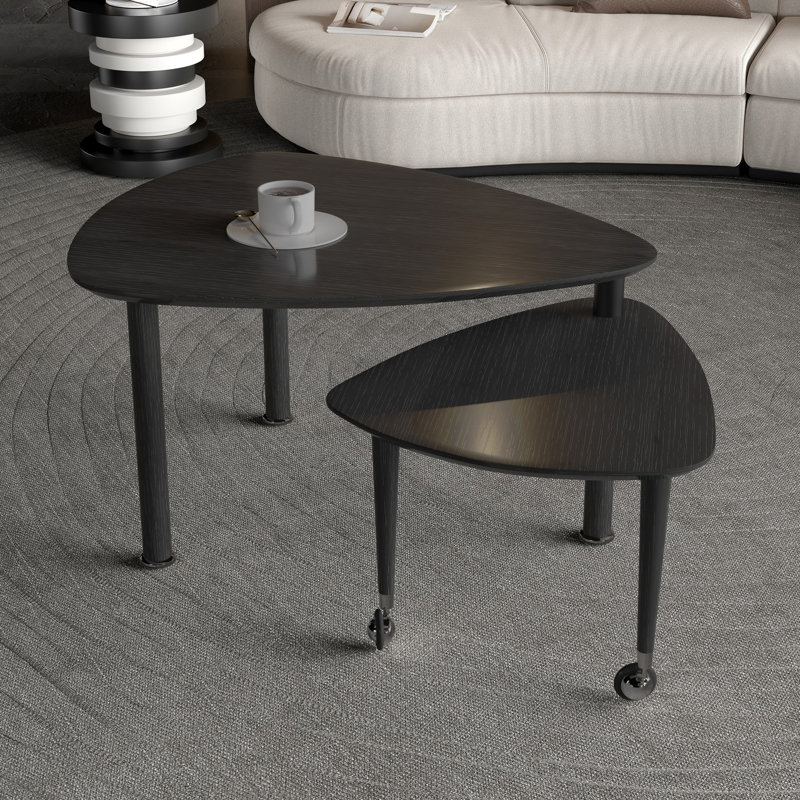 Table basse rotative moderne à 360 degrés, Noir