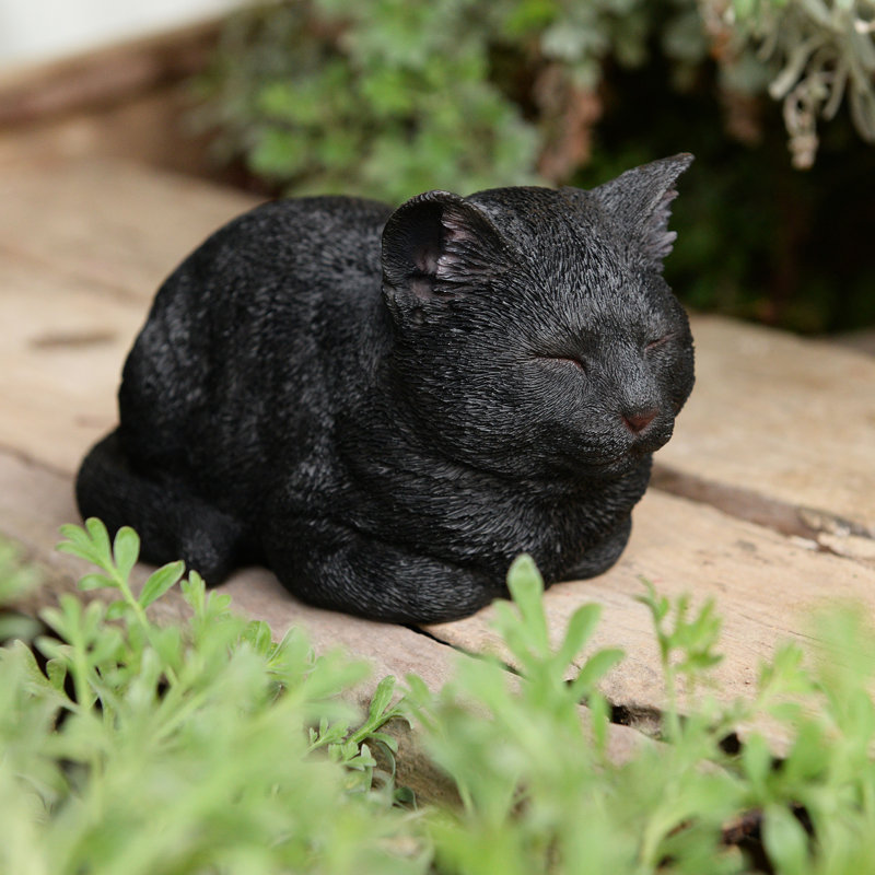 Animals Polyresin Garden Statue, Black