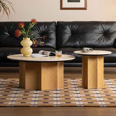 Size round coffee table combination