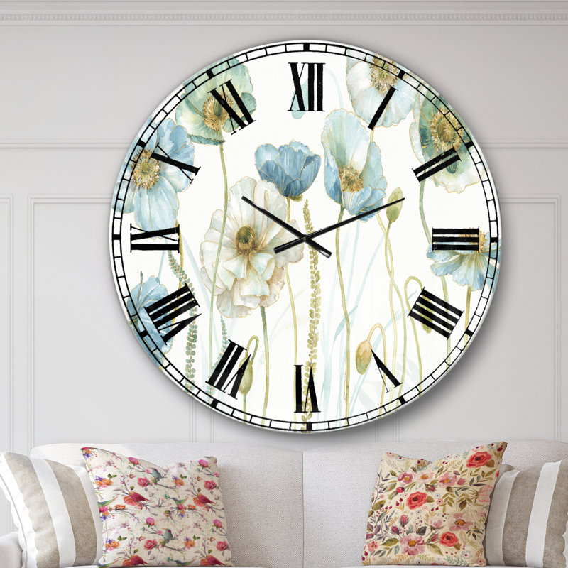 My Greenhouse Cottage Flowers IV - Horloge murale traditionnelle, Surdimensionné