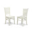 Ensemble de table de cuisine 3 pièces pour petits espaces comprenant une table de salle à manger ronde avec piédestal et 2 chaises, blanc lin-1860462585-1860462468-1860462469