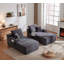 Canapé modulaire 69 po Cloud, méridienne en forme de L avec méridienne en forme de R avec assise profonde et confortable canapé 2 places pour salon moderne (tissu moelleux)-1483511361